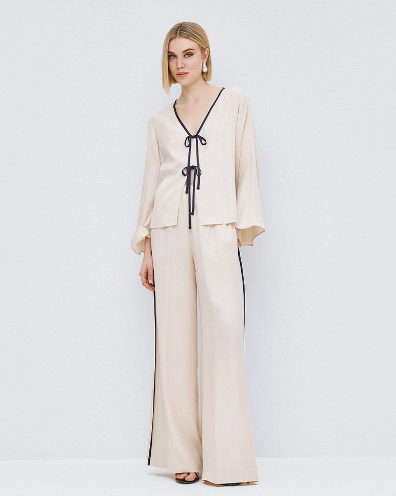 Blouse with tie and ribbon - Access Fashion