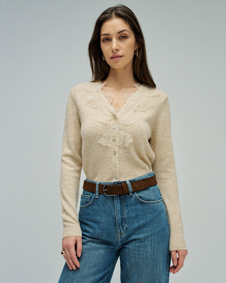 CARDIGAN WITH LACE - Salsa Jeans