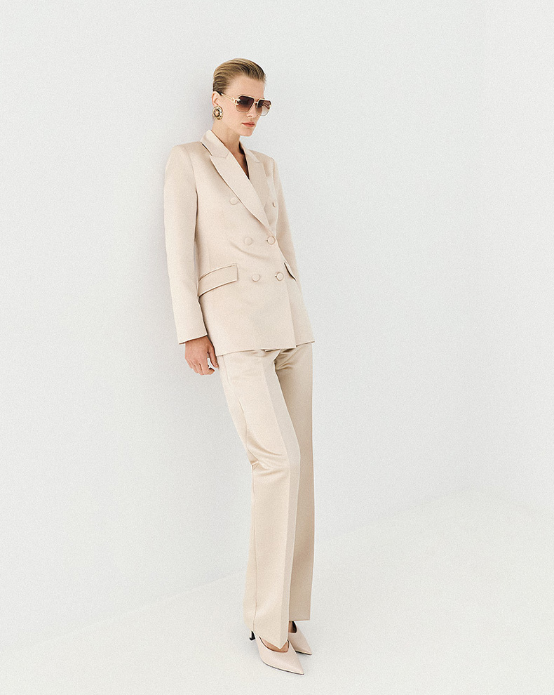 Double breasted jacket with a shiny look - Access Fashion