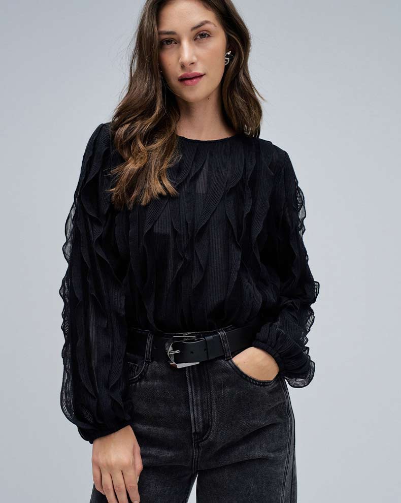 FRILL LONGSLEEVE BLOUSE