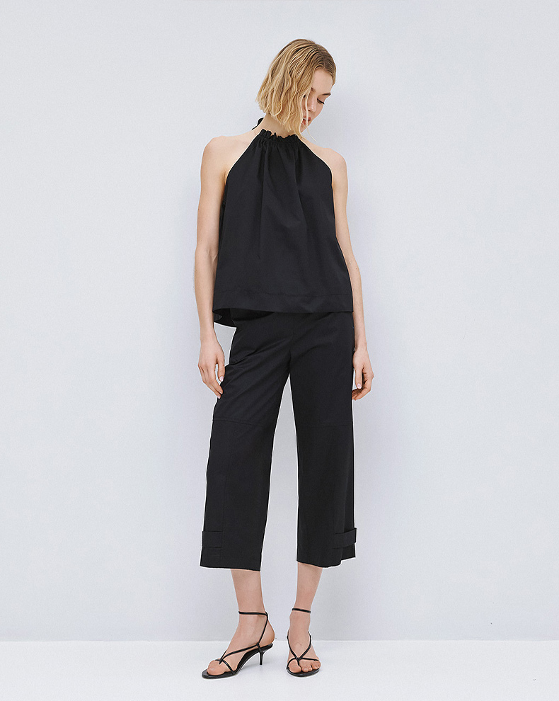 Trousers With Adjustment Buttons At The Hem - Access Fashion
