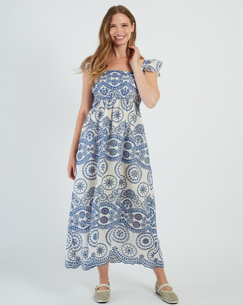 Embroidered Maxi Dress - Rene Derhy