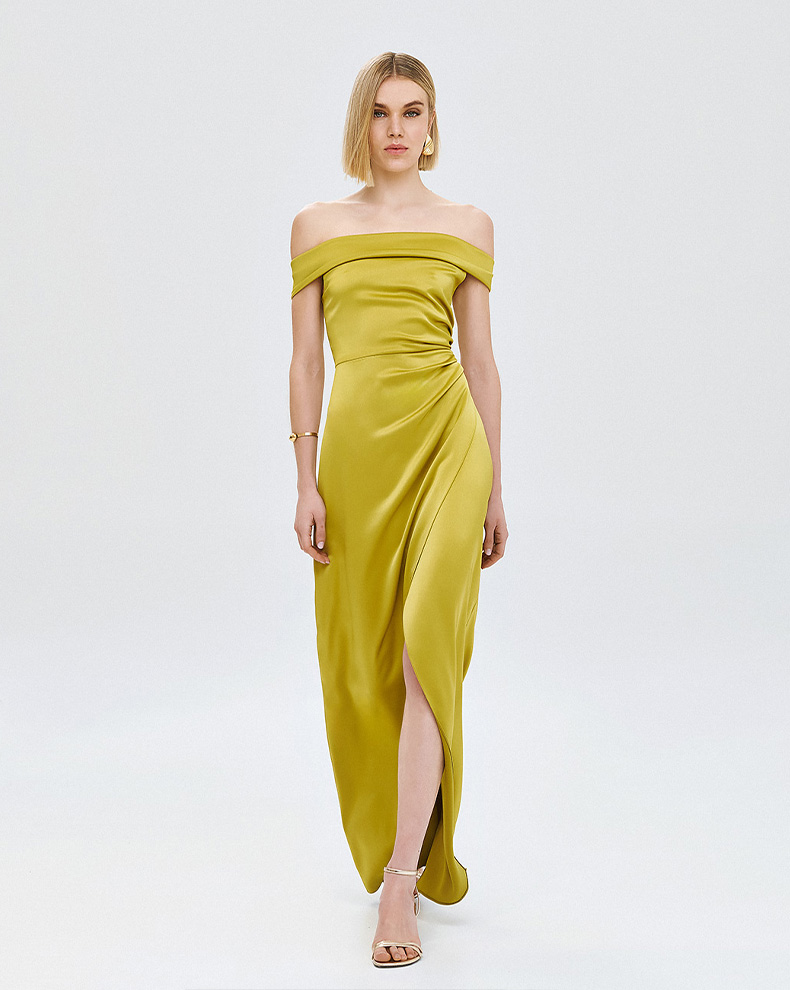 Dress satin off the shoulder - Access Fashion