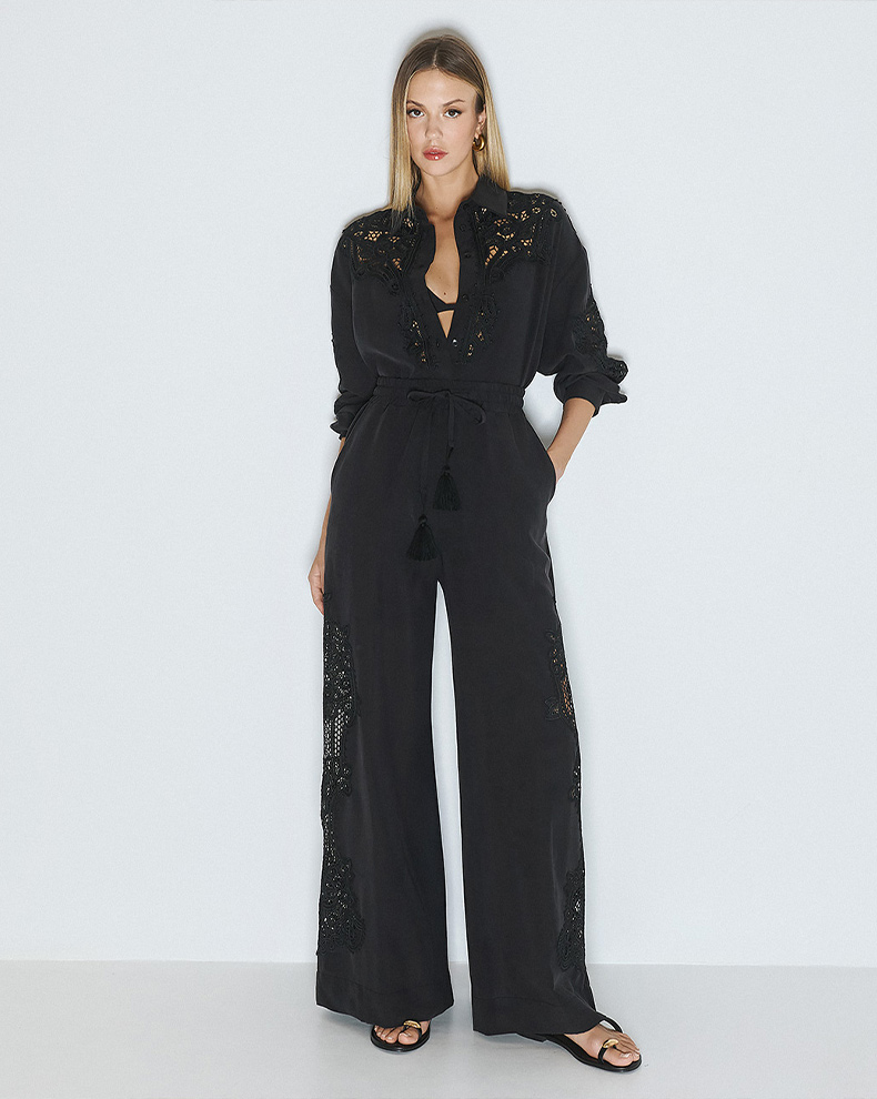 Trousers With Lace Details - Access Fashion