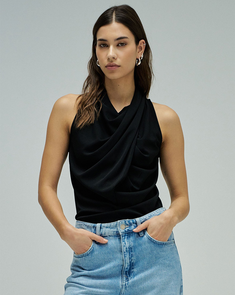 Top With Draped Neckline - Salsa Jeans