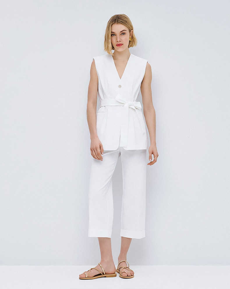 LONG VEST WITH BELT - Access Fashion