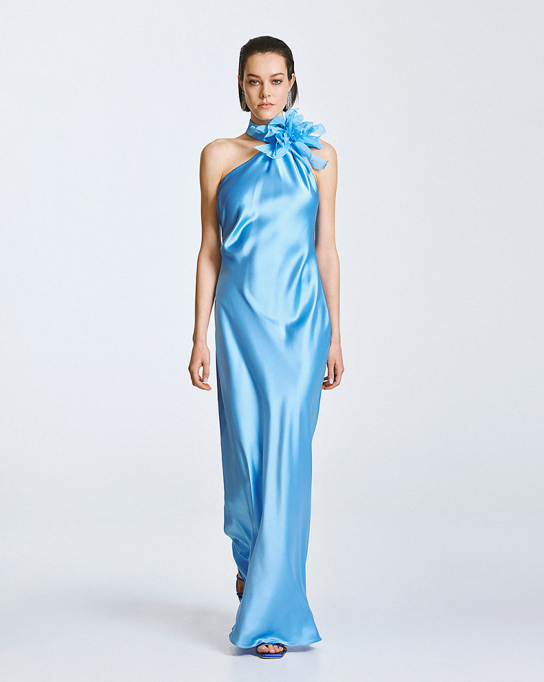 One sided dress with flower - Access Fashion