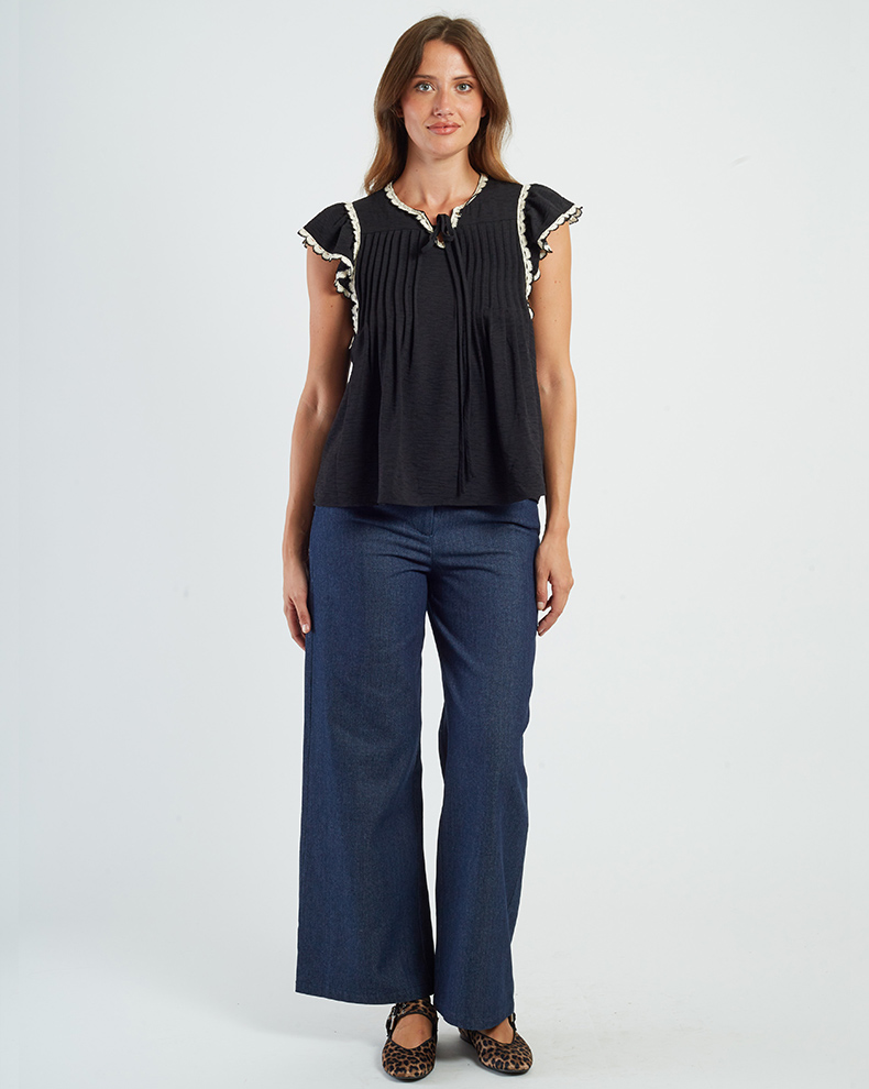 Short Sleeved Embroidered Blouse - Rene Derhy