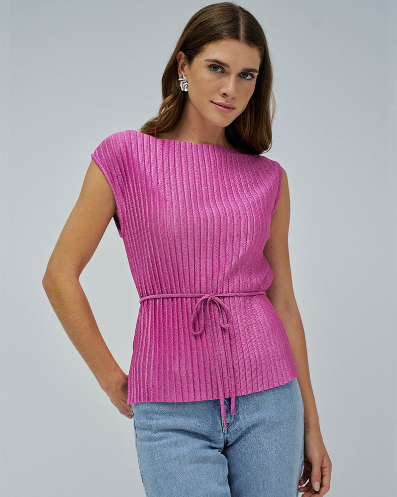 PLEATED TOP WITH BELT