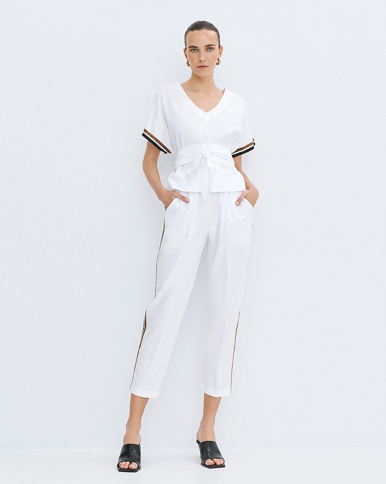 Pants With Striped Detail On The Side - Access Fashion