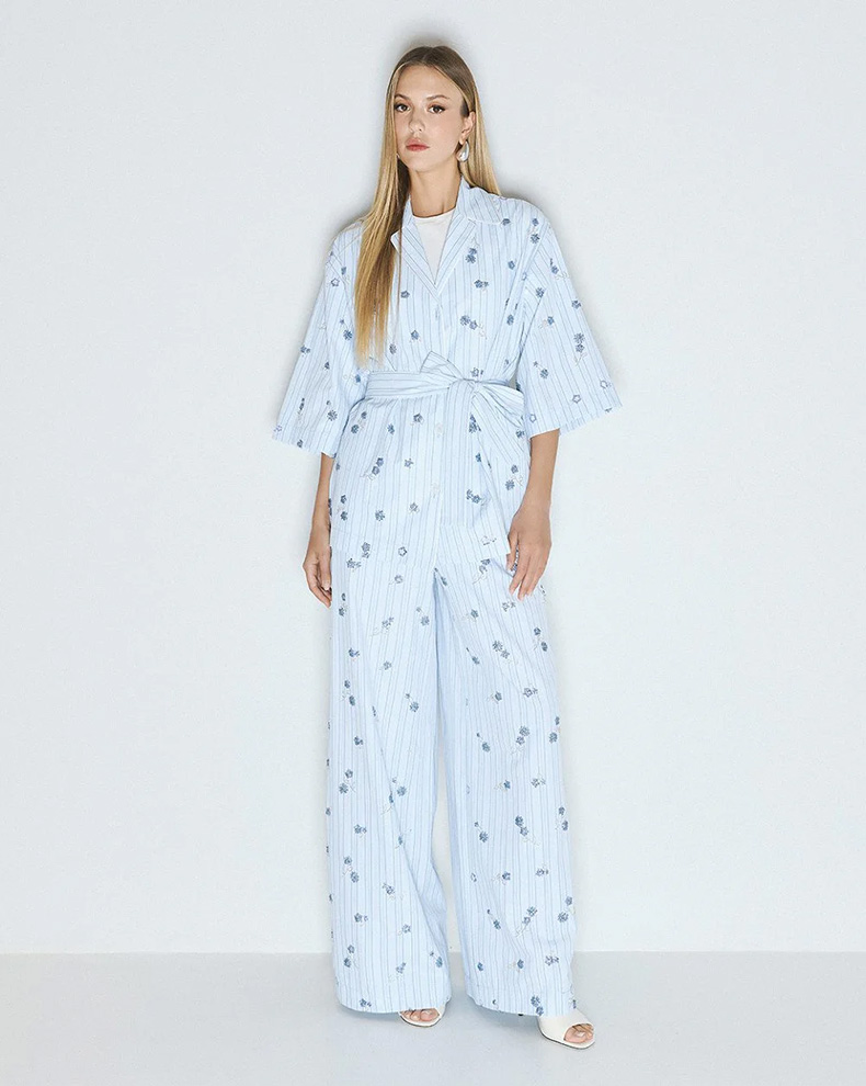 Striped Shirt With Embroidery - Access Fashion