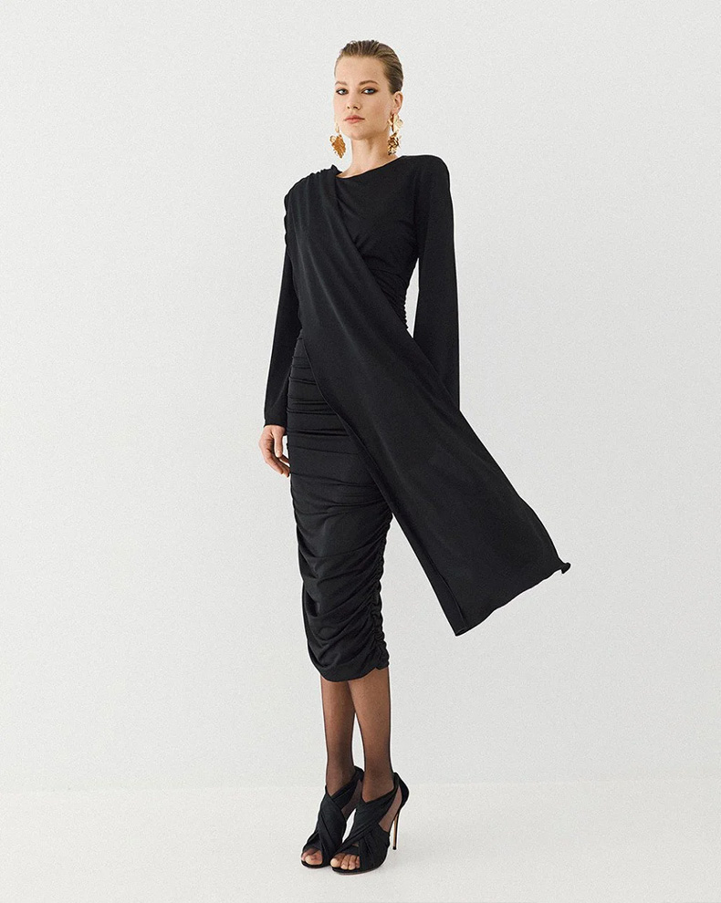 Ruched Midi Dress - Access Fashion