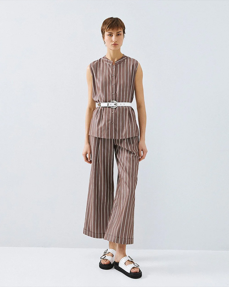 Sleeveless Striped Shirt - Access Fashion