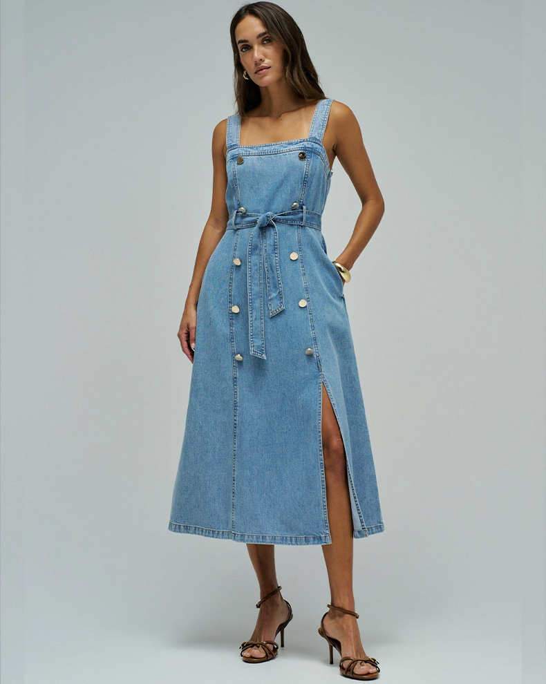 Midi Dress In Light Denim - Salsa Jeans