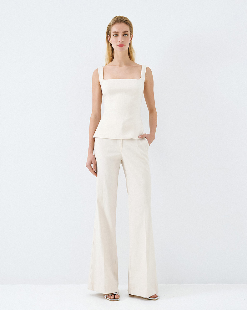 FITTED PANTS WITH METALLIC FINISH - Access Fashion