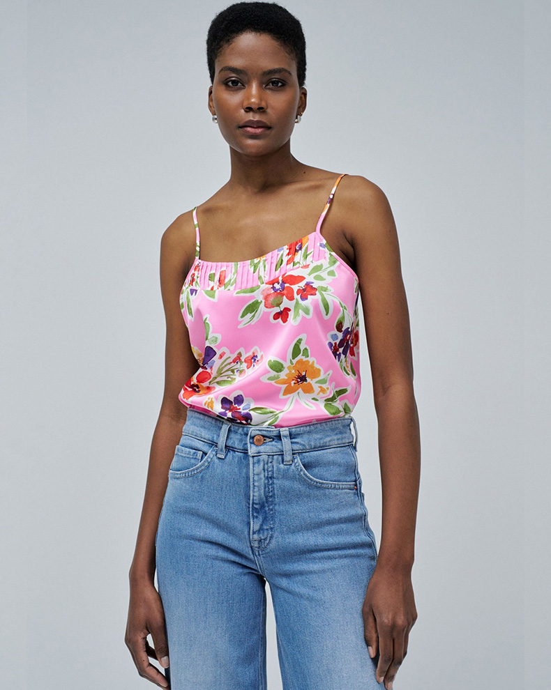 STRAPPY TOP WITH NECKLINE PLEAT