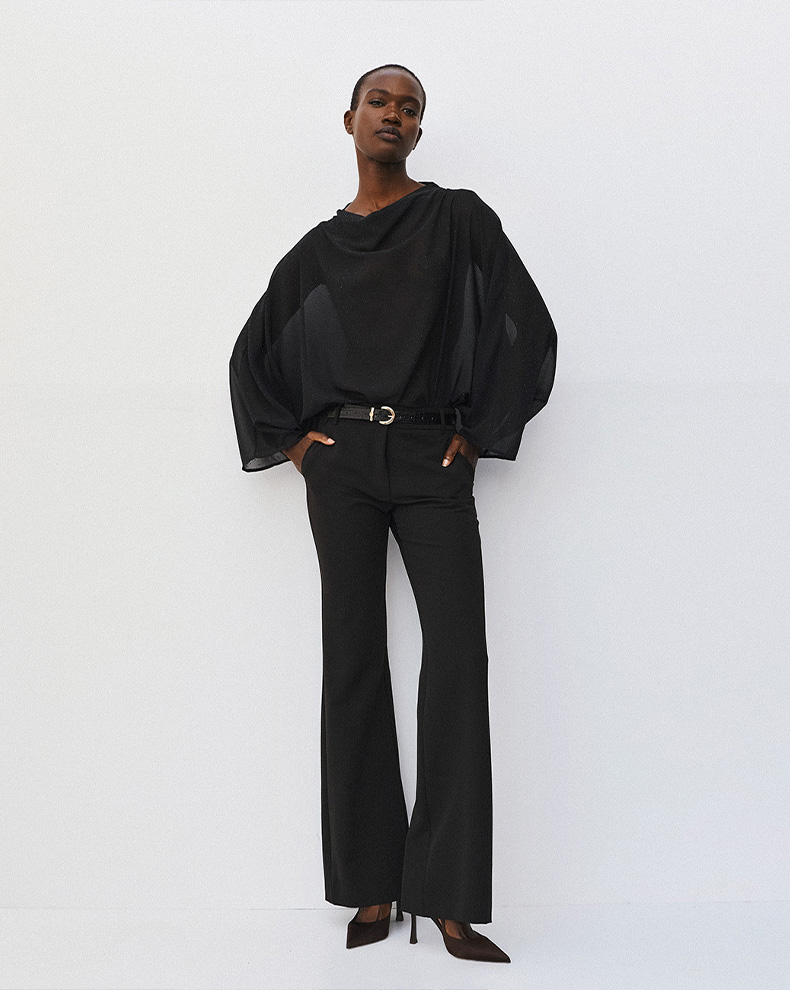 Asymmetrical Transparent Top With Rhinestones - Access Fashion