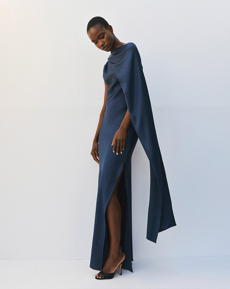 One Shoulder Maxi Dress With Scarf - Access Fashion