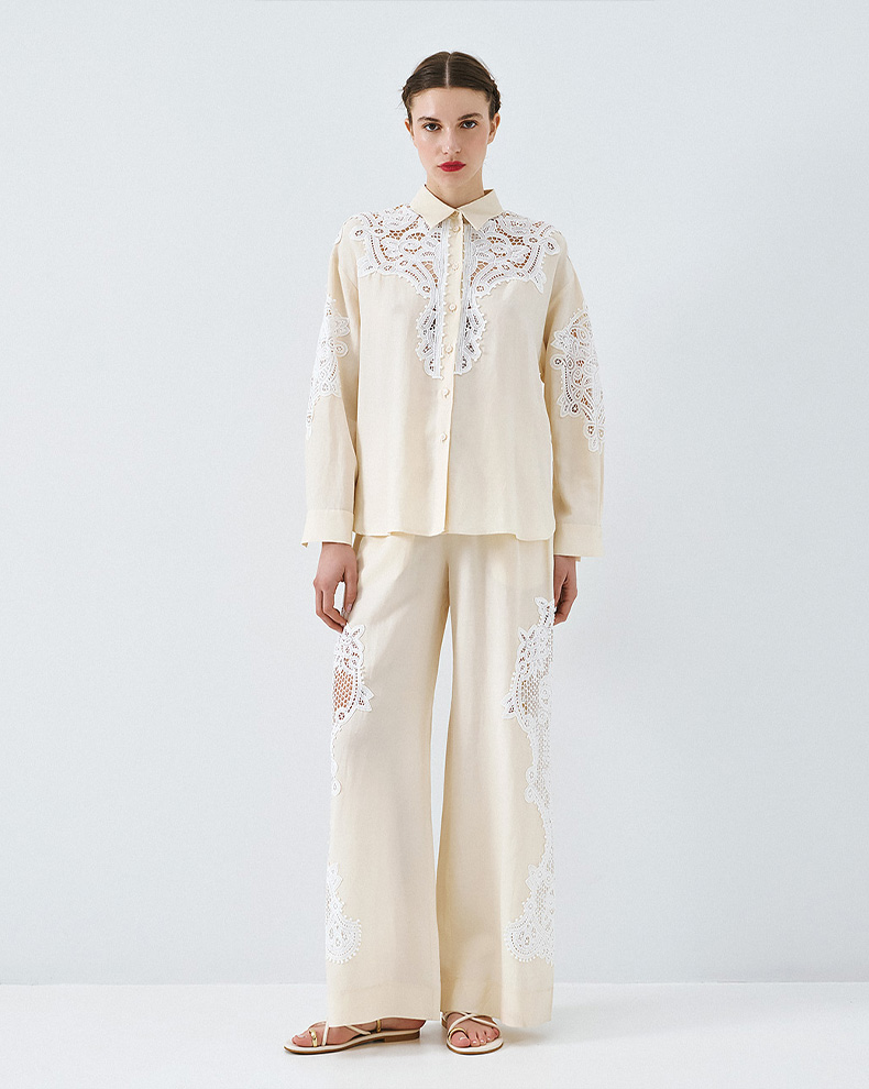 Trousers With Lace Details - Access Fashion
