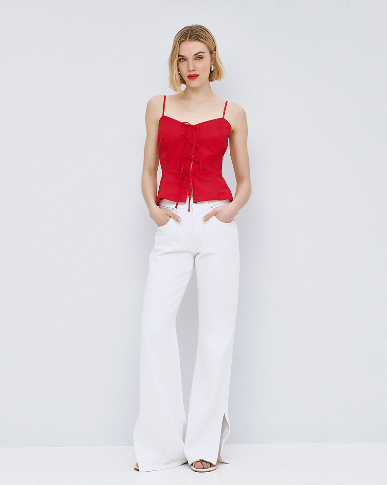 Lace up midi top - Access Fashion