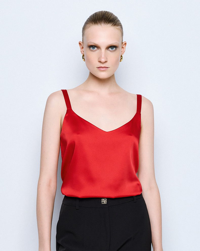 SATIN TOP WITH STRAPS