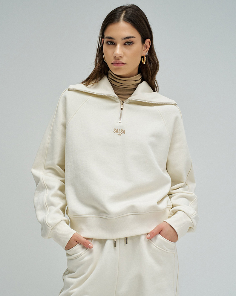 SWEATSHIRT WITH HALF ZIP - Salsa Jeans