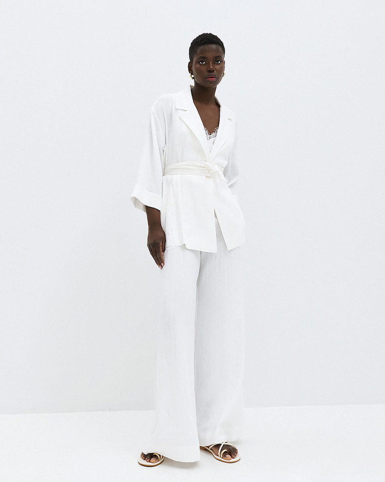 Stripped Wide Leg Pants - Access Fashion