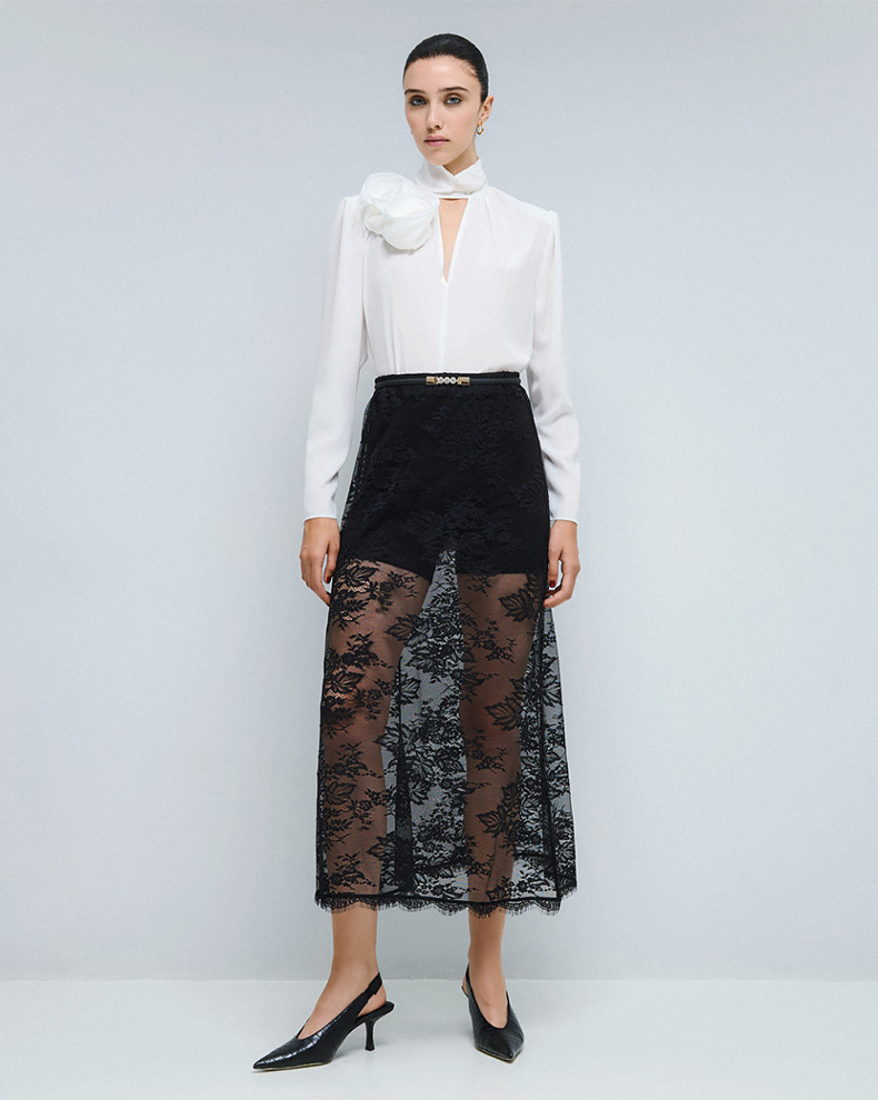 Φούστα μάξι δαντέλα