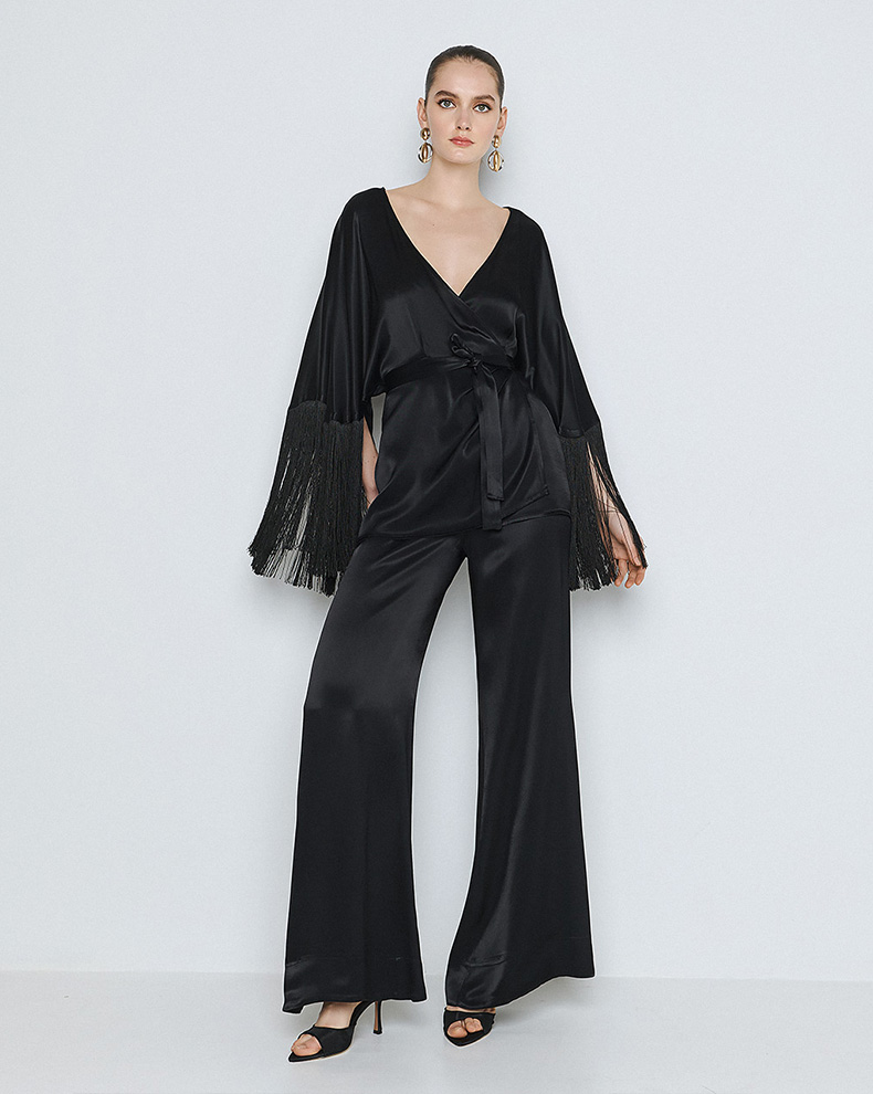 Round Neck Blouse With Fringes - Access Fashion