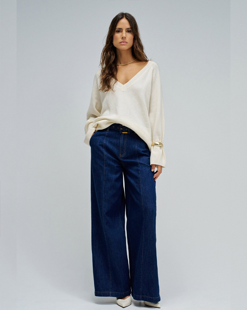 WIDE LEG CHINO TROUSERS - Salsa Jeans