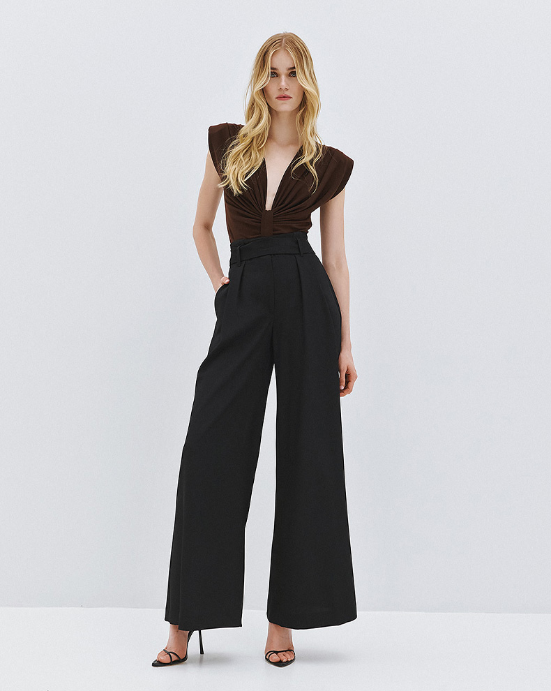 Bodysuit with knot and ruffles - Access Fashion