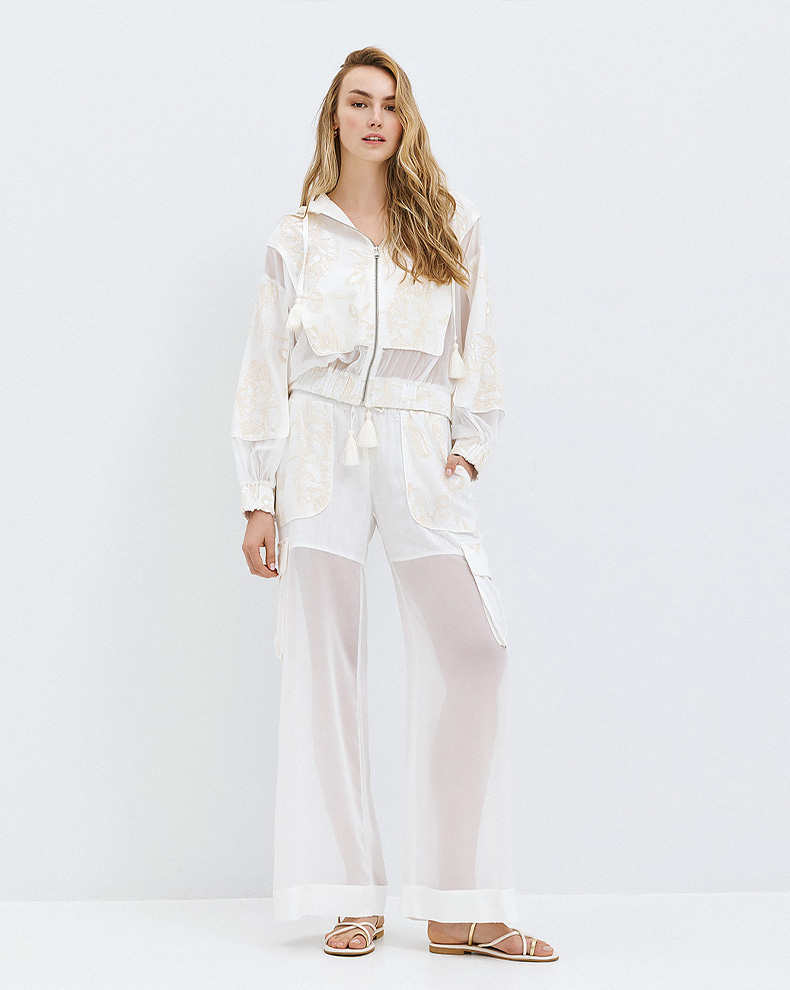 Bomber Jacket With Sheer Fabric - Access Fashion