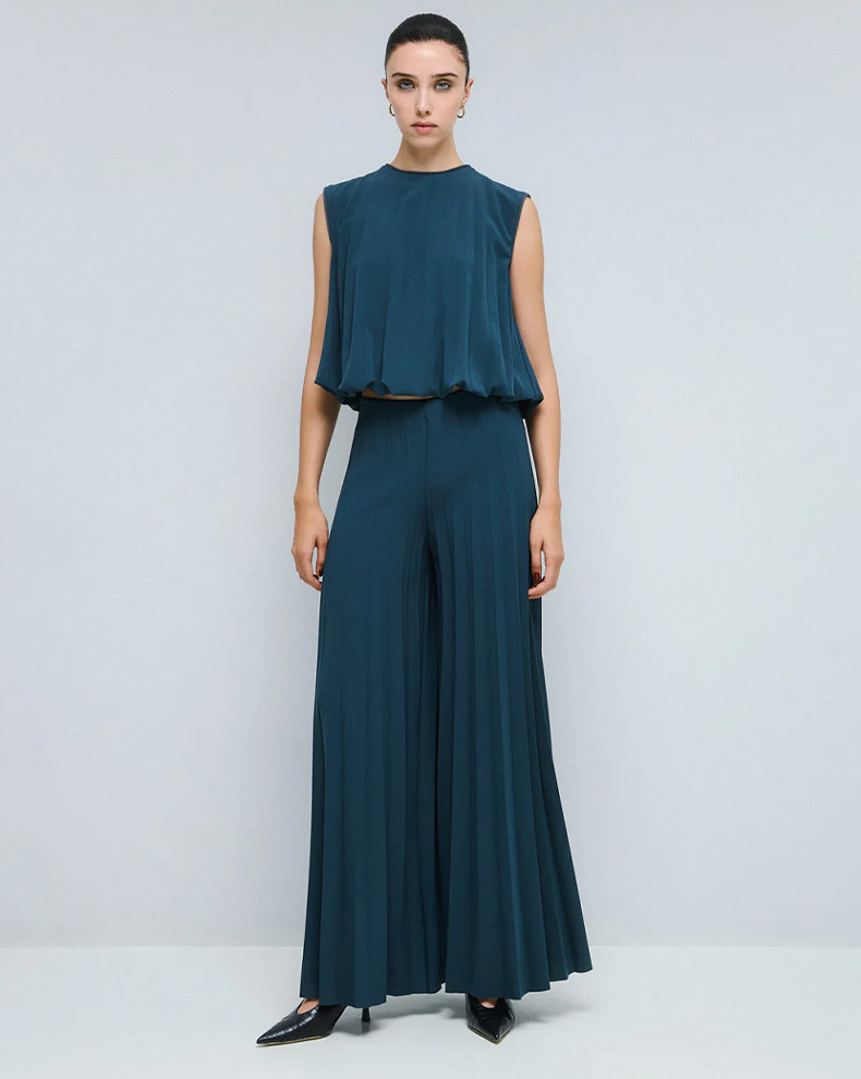 Wide-leg pleated trousers - Access Fashion