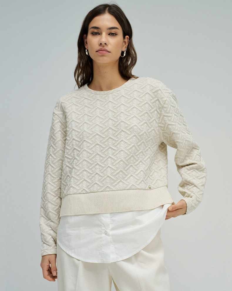 SWEATSHIRT WITH JACQUARD AND LUREX - Salsa Jeans