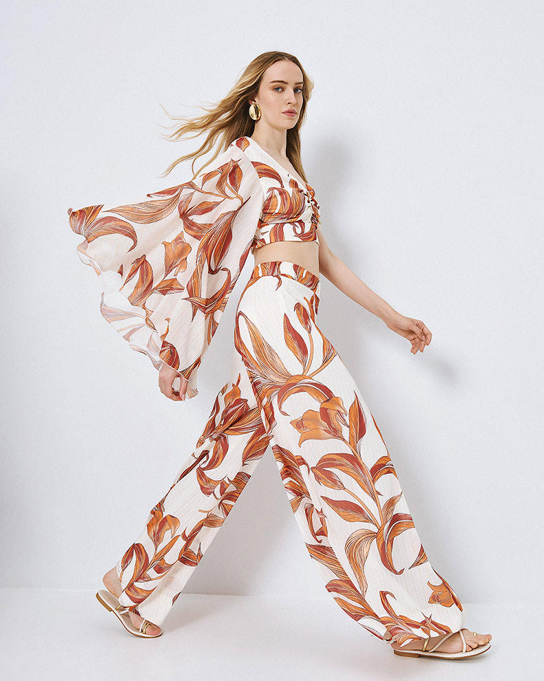 Printed top with one sleeve - Access Fashion