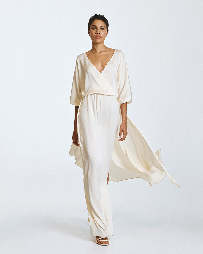 Long wrap dress with tie - Access Fashion