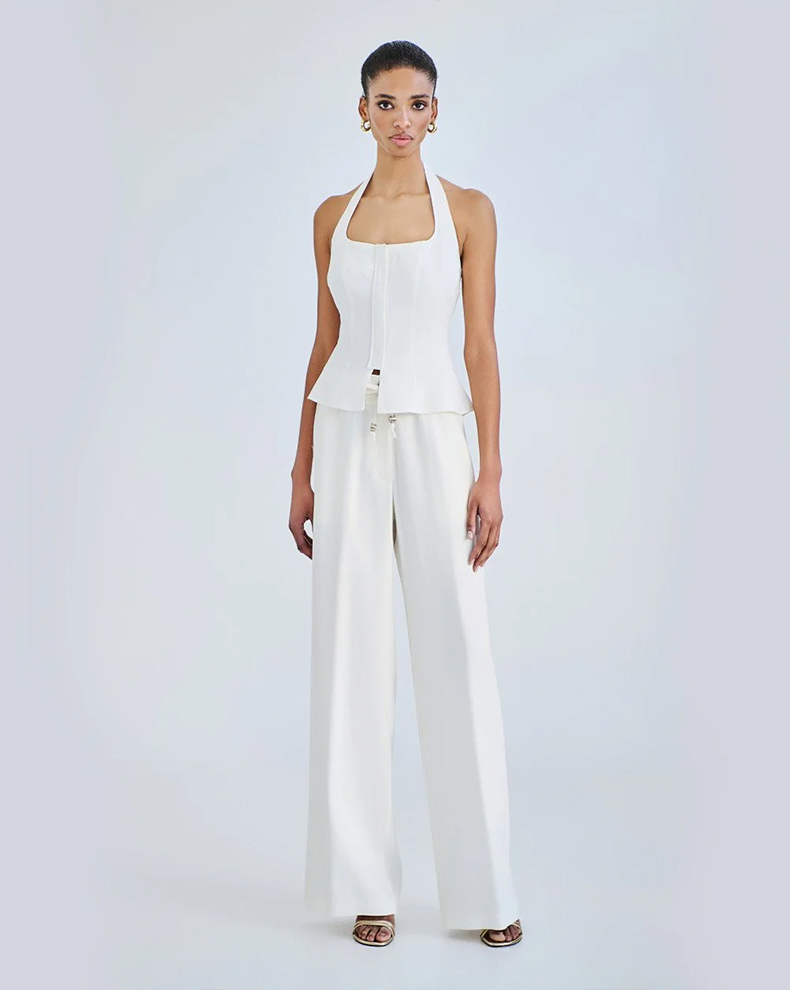 Denim Look Halter Top - Access Fashion