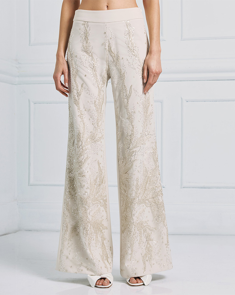 FLARE PANTS WITH EMBROIDDERIES