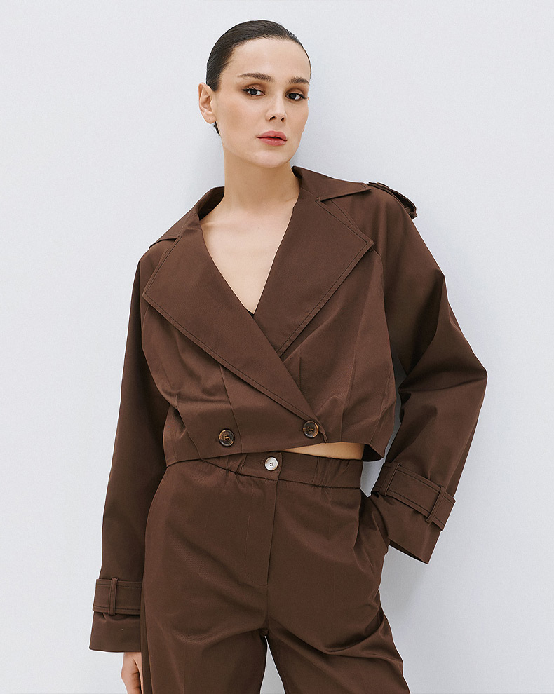 Cropped Trench Coat - Access Fashion