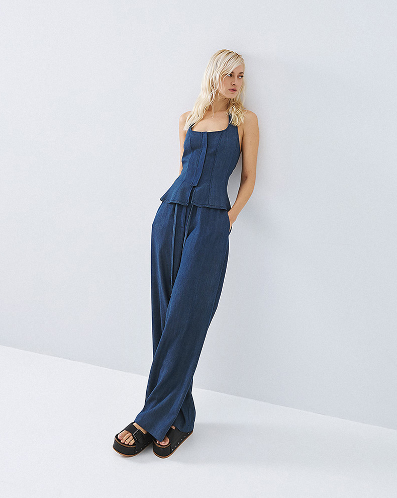 Denim-look halter top - Access Fashion