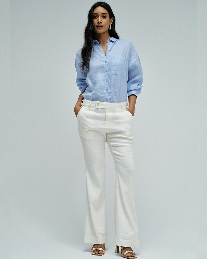 Chino Flare Linen Trouser - Salsa Jeans