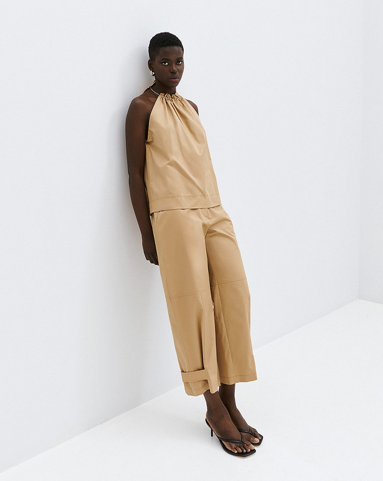 Trousers With Adjustment Buttons At The Hem - Access Fashion