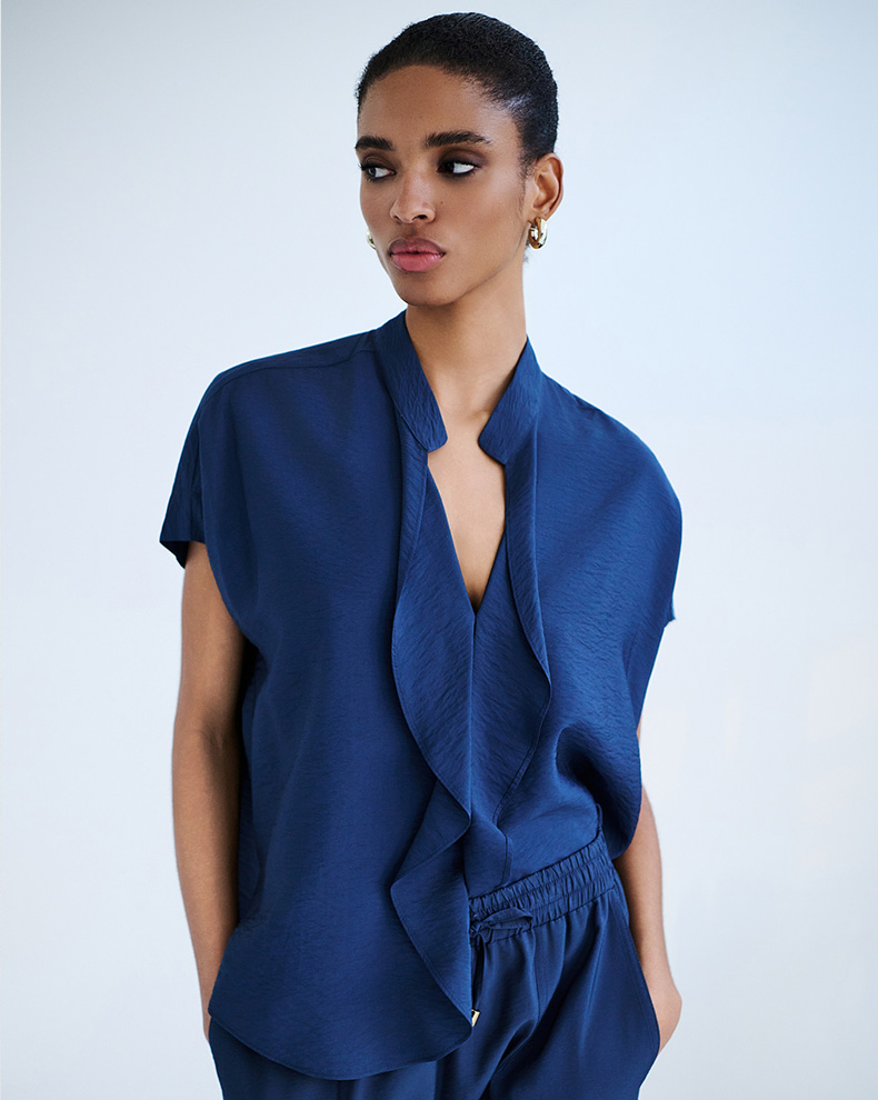 Blouse With Wrinkled Look - Access Fashion