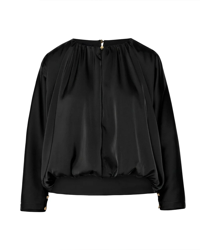 Satin Blouse With Batwing Sleeves - Access Fashion