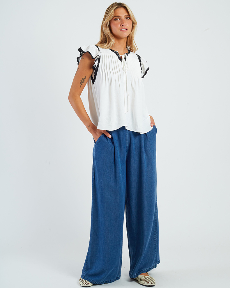 Short Sleeved Embroidered Blouse - Rene Derhy
