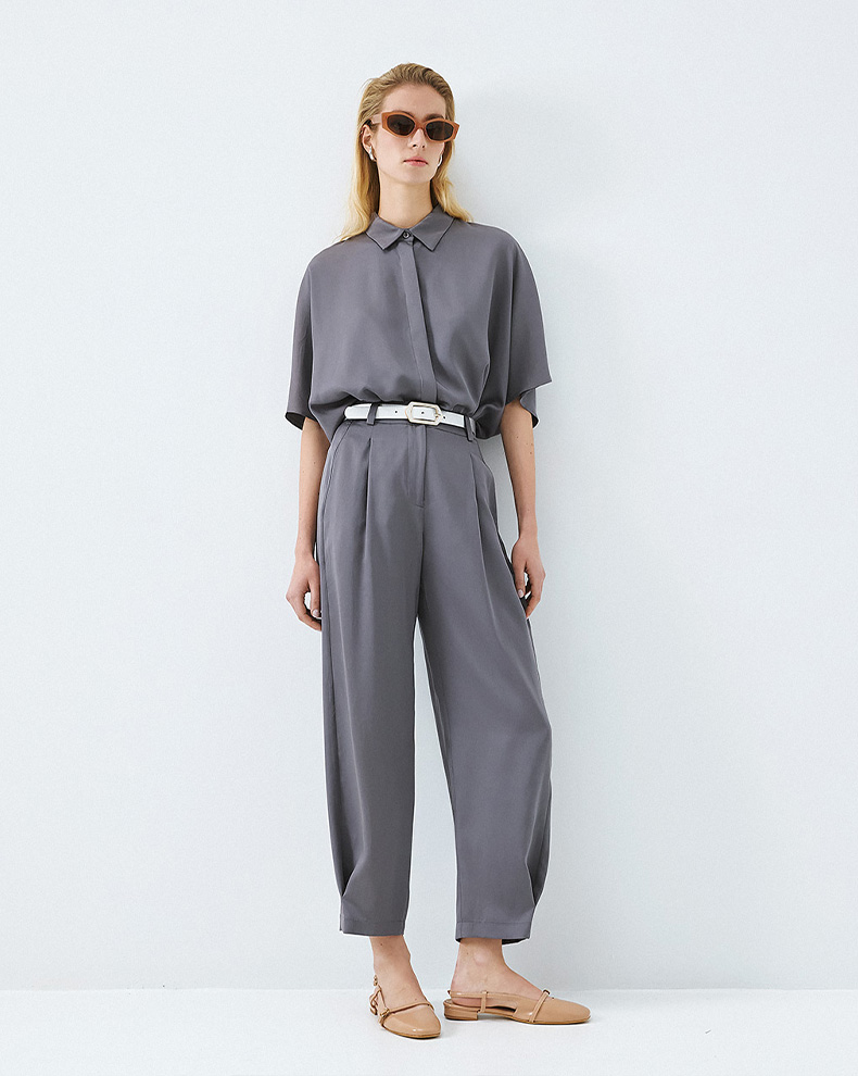 Slouchy pants with pleats - Access Fashion