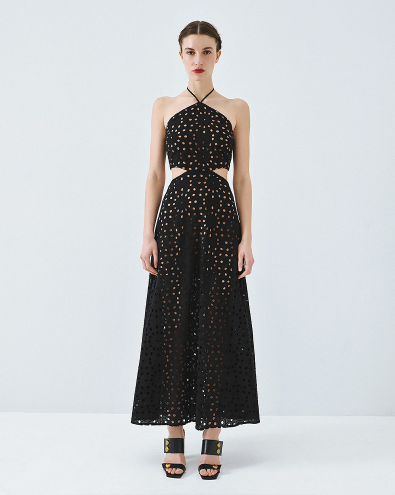 Cut Out Embroidered Dress - Access Fashion