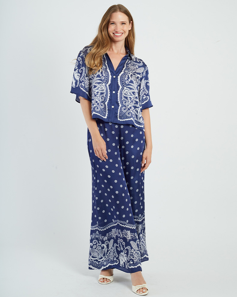 Printed Cropped Shirt - Rene Derhy