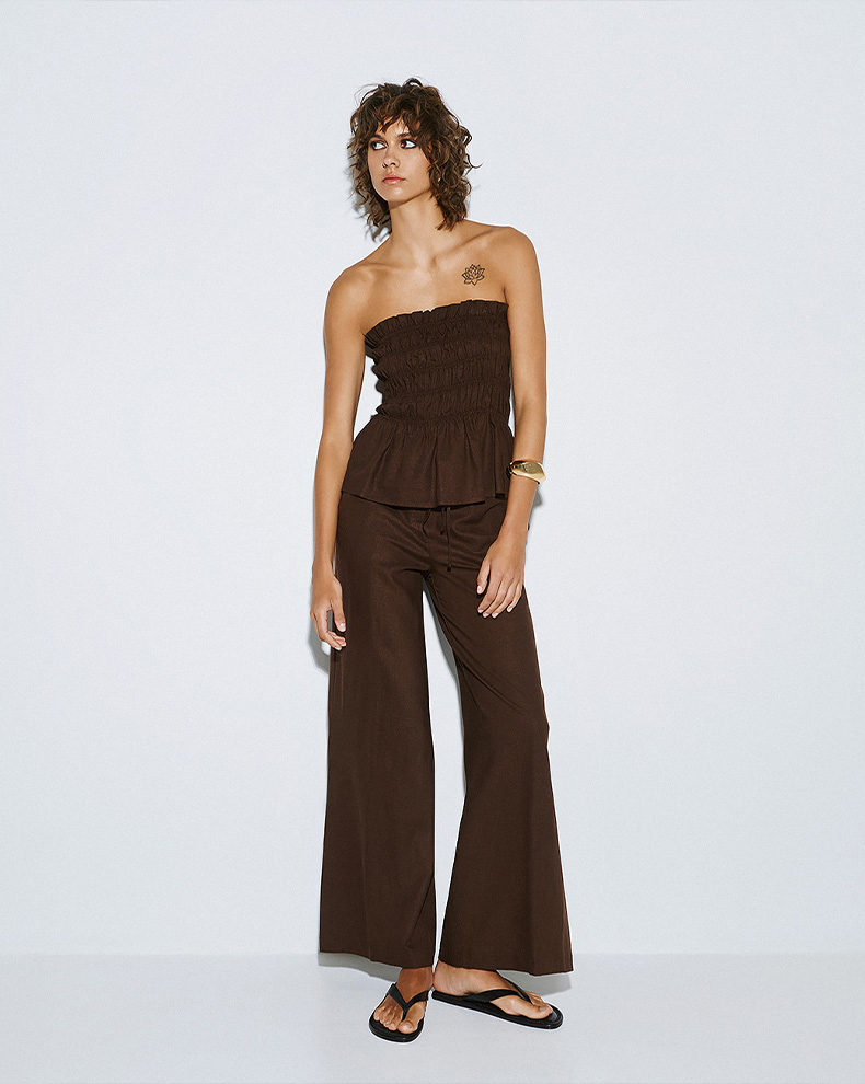 Trousers with openings and elastic - Access Fashion