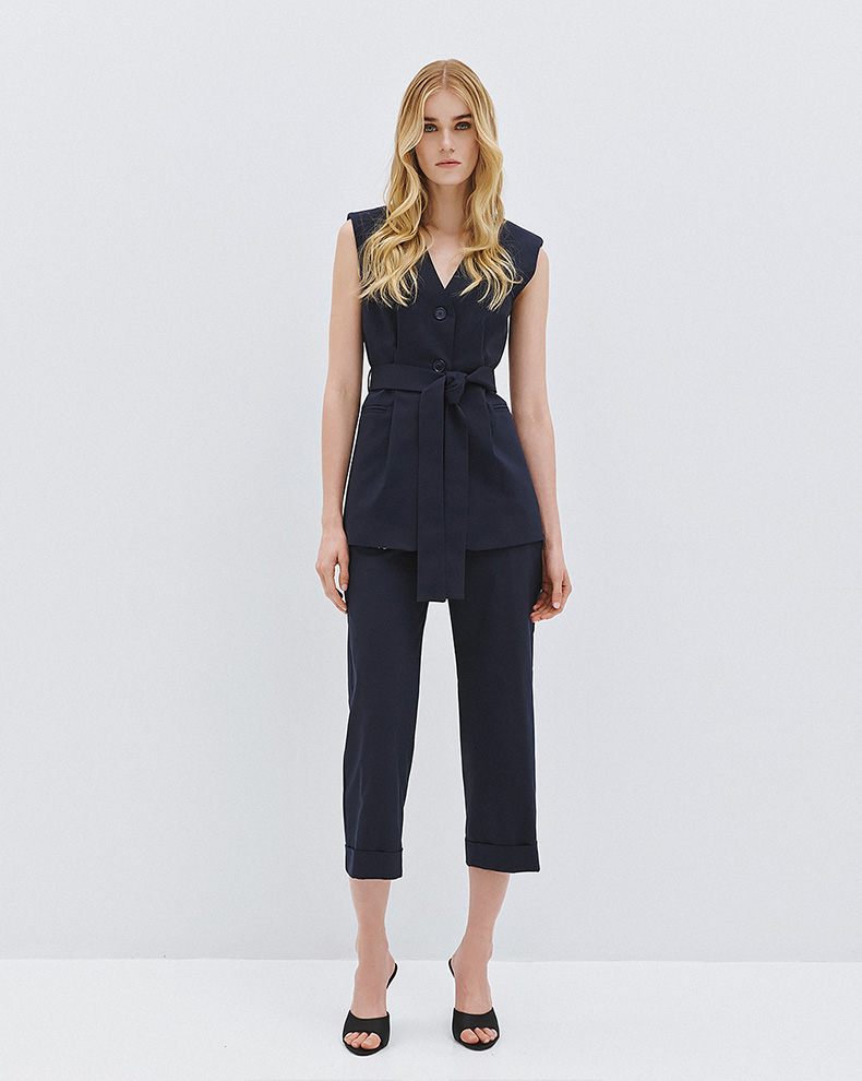 LONG VEST WITH BELT - Access Fashion